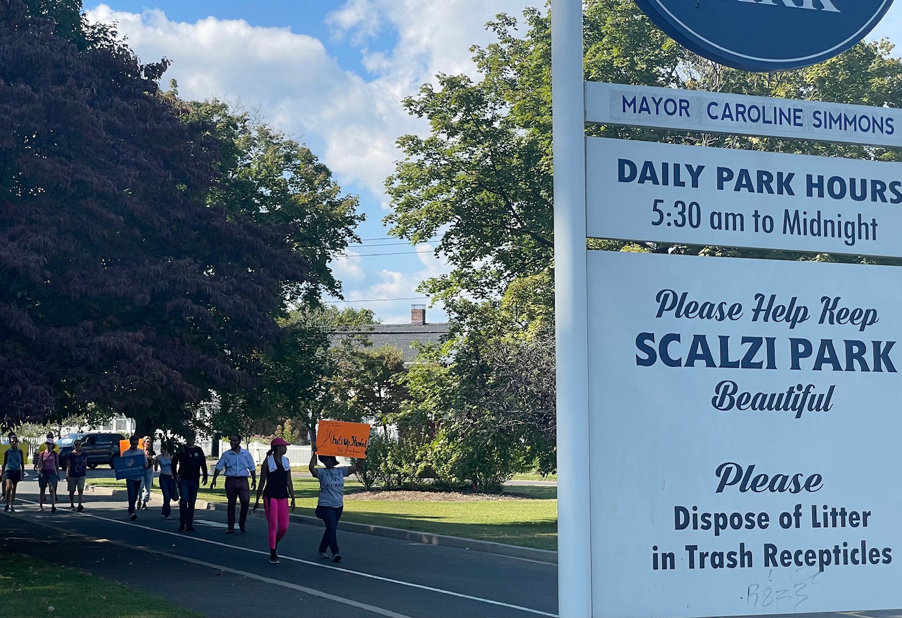 A March For Peace on Stamford's Washington Boulevard
